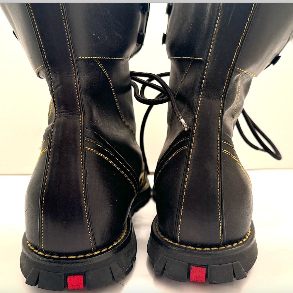 Prada black sports moto leather boots never worn perfect condion amazing boots! - Picture 2 of 14